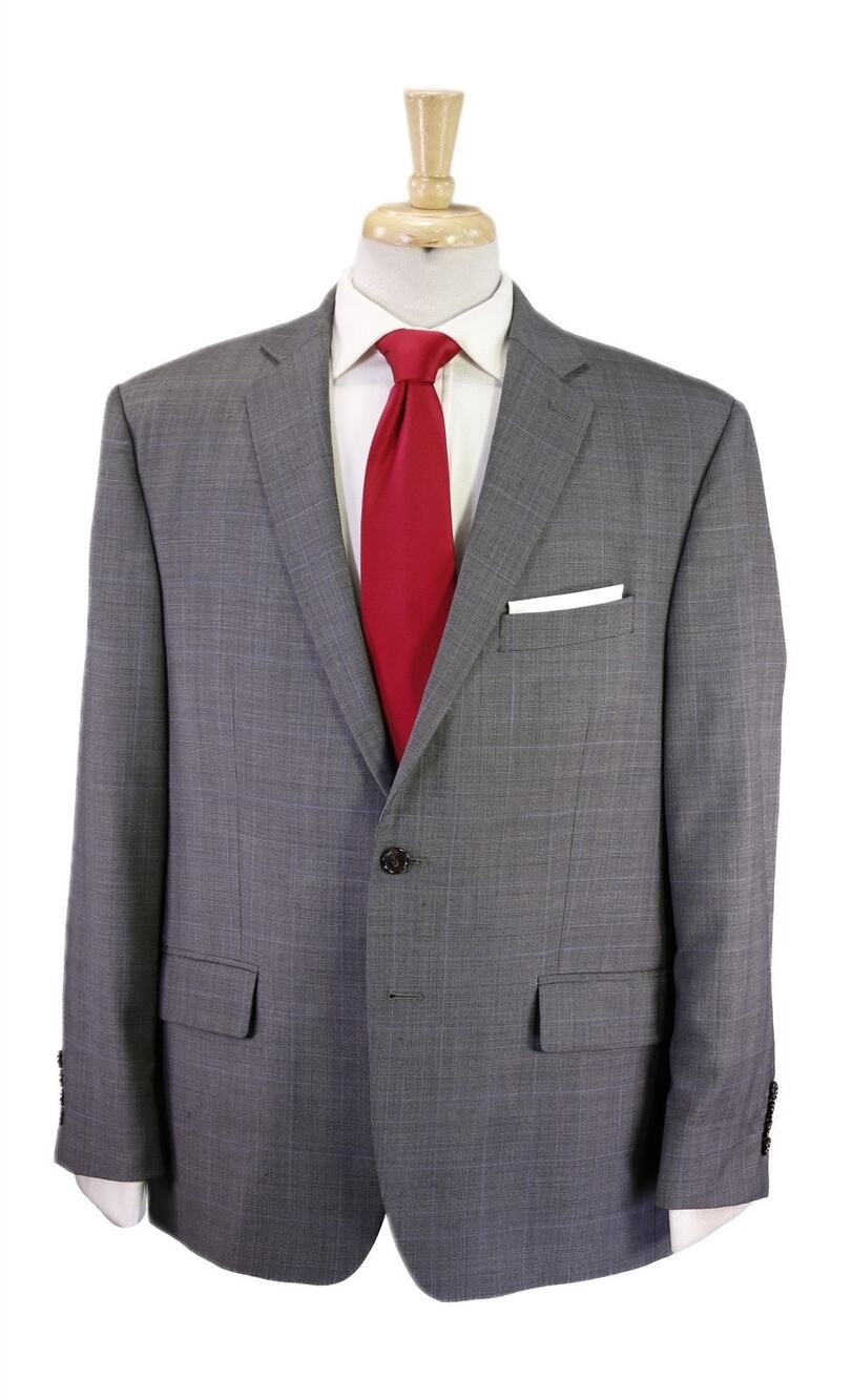 Ralph by Ralph Lauren Gray Glen Plaid 2-Btn Wool Luxury Suit 44S
